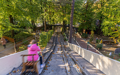 Sie ist das Herzstück des Parks und besitzt echten Kultstatus: die Sommerrodelbahn in Ibbenbüren ist die älteste Sommerrodelbahn Deutschlands und lockt auch heute noch rund 100.000 Besucher im Jahr.